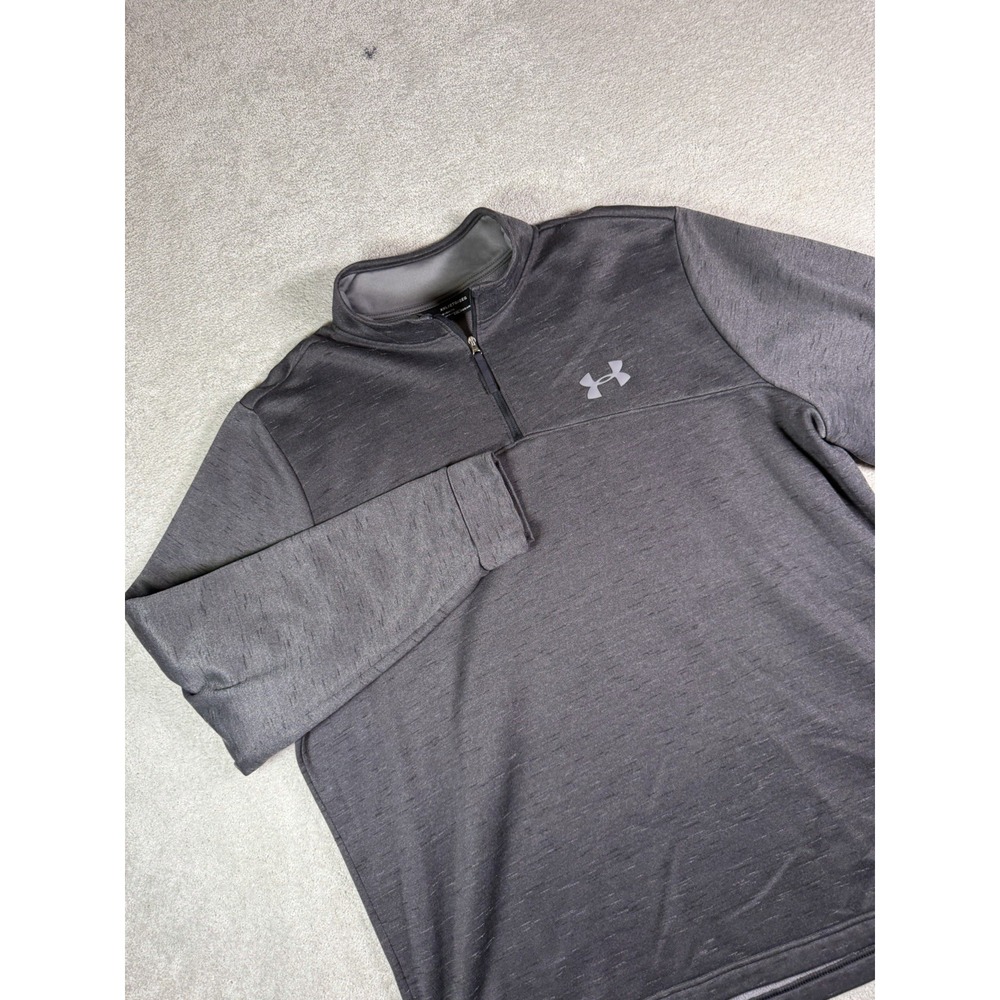 Under Armour Coldgear Quarter Zip Sweatshirt Mens 2XL Gray Long Sleeve